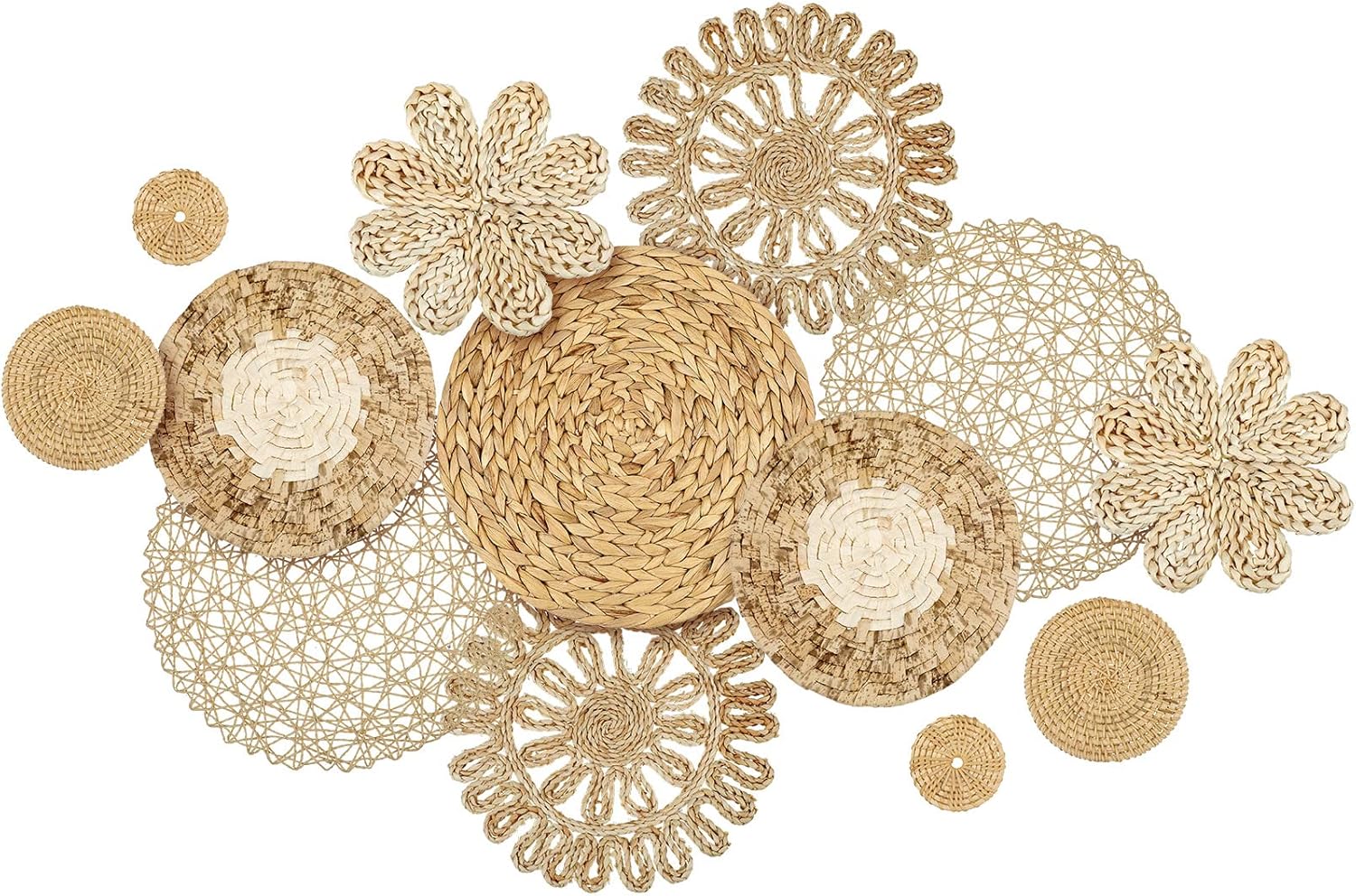 Glenmal Set of 13 Boho Wall Basket Decor for Home Styling