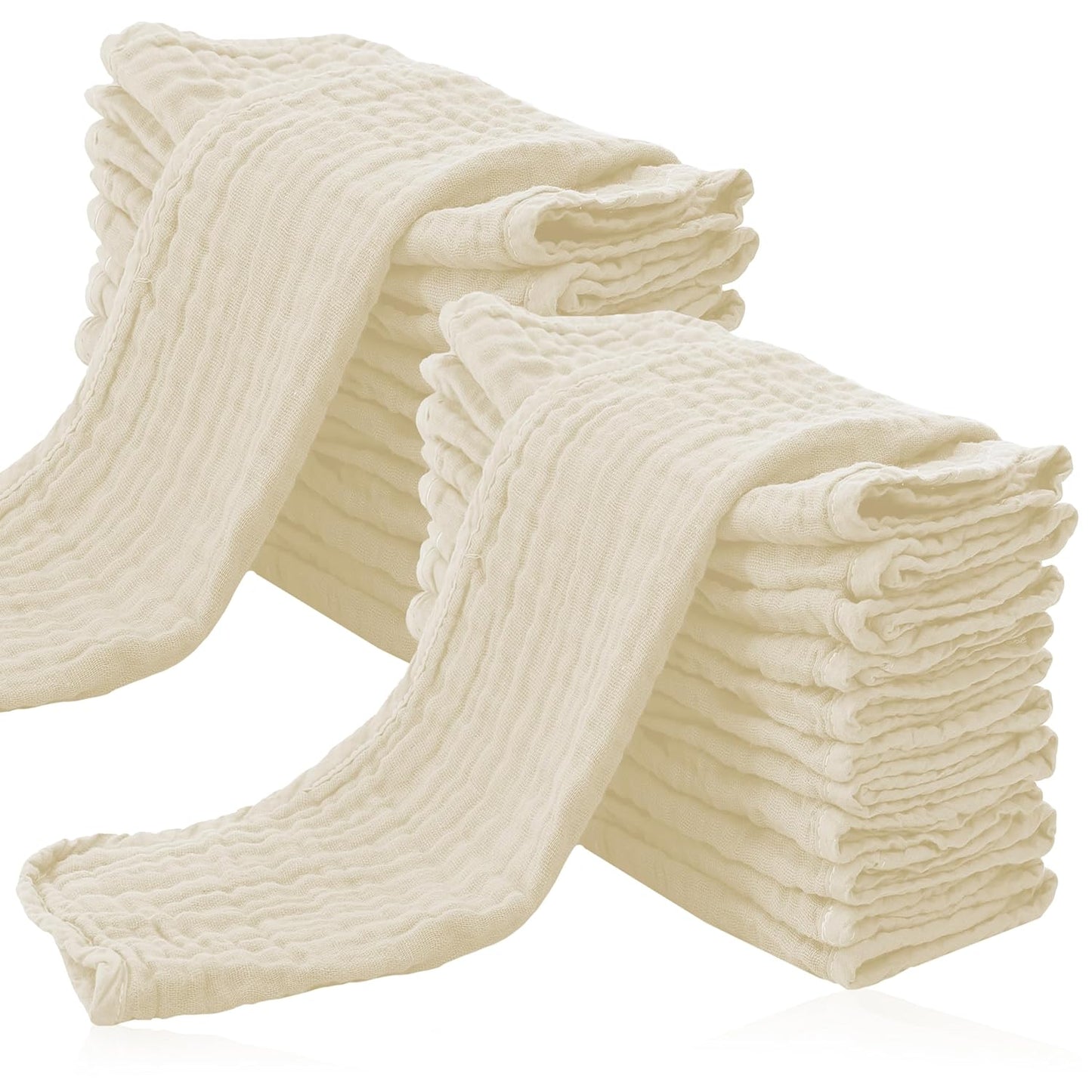 Cute Castle 24 Pack Muslin Burp Cloths - Ultra-Soft Cotton
