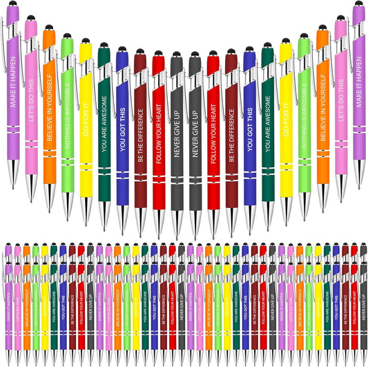 100 Pcs Inspirational Pens for Motivation and Office Supplies