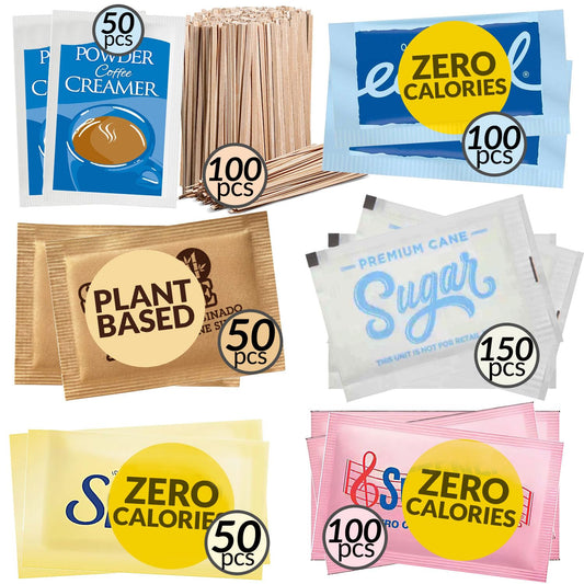 Assorted Sugar Variety Pack & Creamer Packets for Coffee Lovers