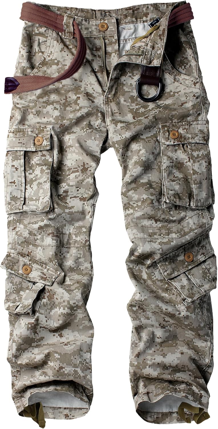 Men's Camo Cargo Tactical Pants for Outdoor Activities and Comfort