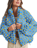 Esmeling Women's Cropped Long Sleeve Sherpa Fleece Jacket for Warmth