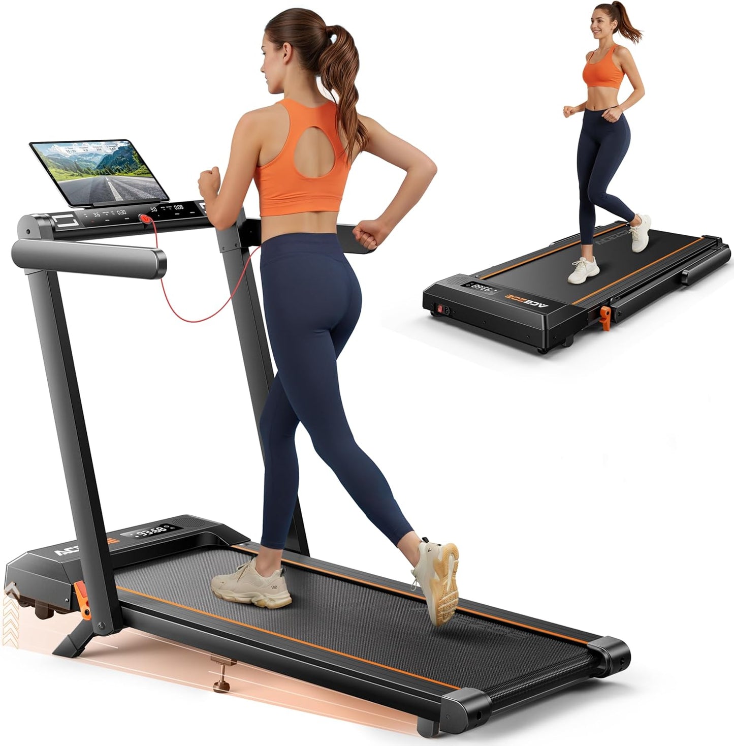 Foldable Treadmill with 10% Incline for Home and Office Use