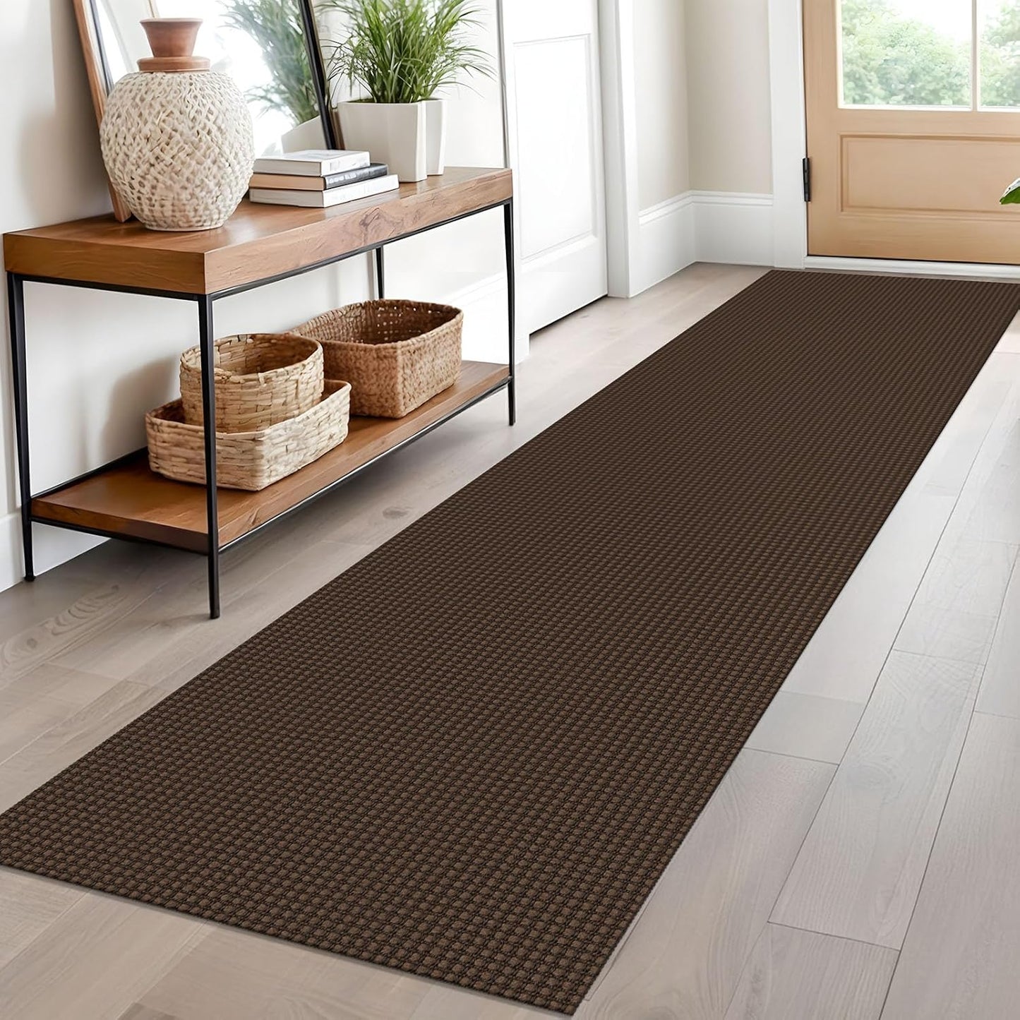 Woven Runner Rug 2x10 Ft Washable Non Slip for Hallways