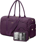 Weekender Travel Duffle Bag for Women Purple - Carry On with Shoe