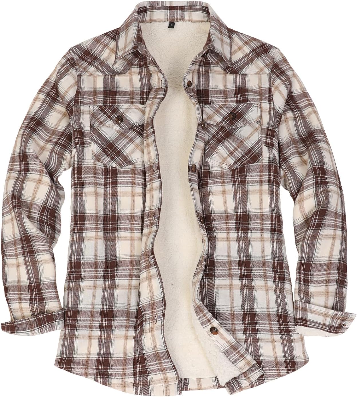 ThCreasa Womens Sherpa Lined Flannel Jacket for Cozy Comfort