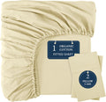 LANE LINEN Full Fitted Sheet Set - Organic Cotton Percale