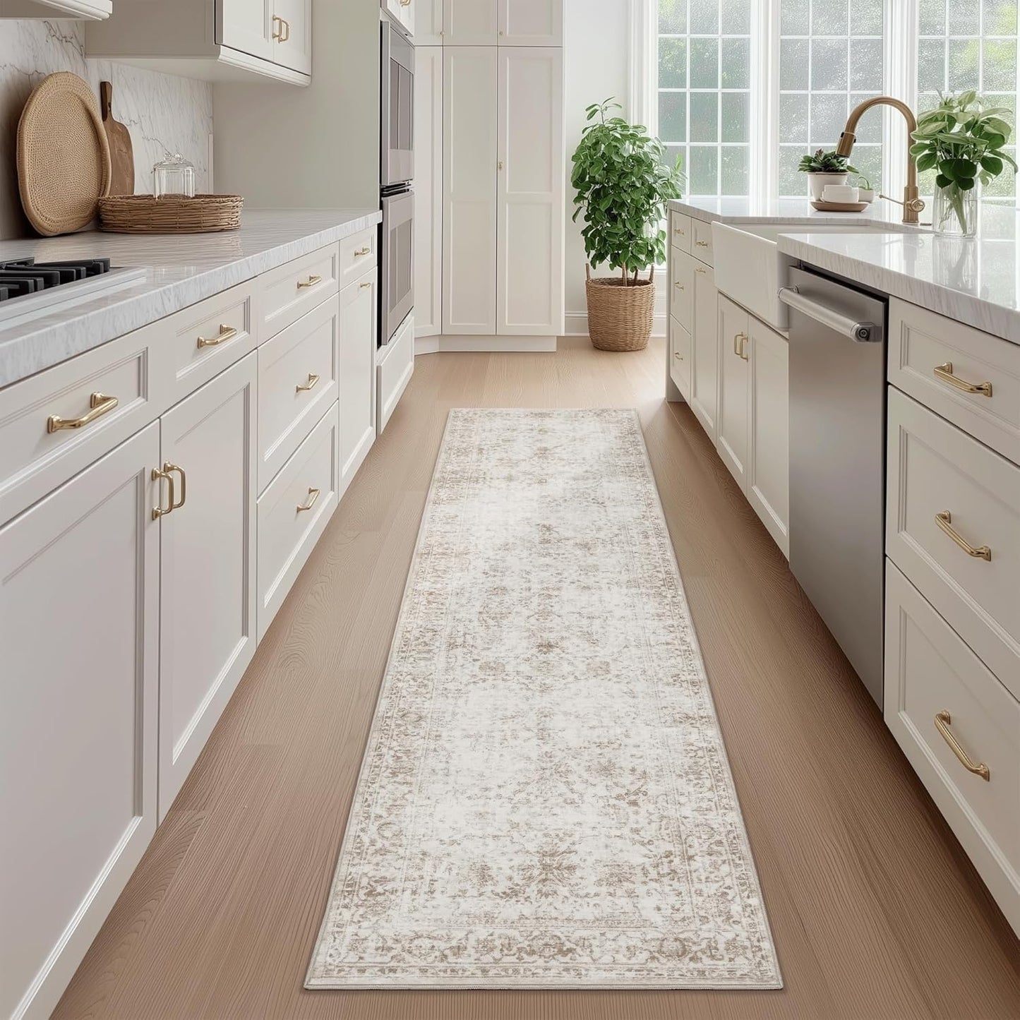 FMFUNCTEX 2x6 Hallway Runner Rug - Vintage Floral Design