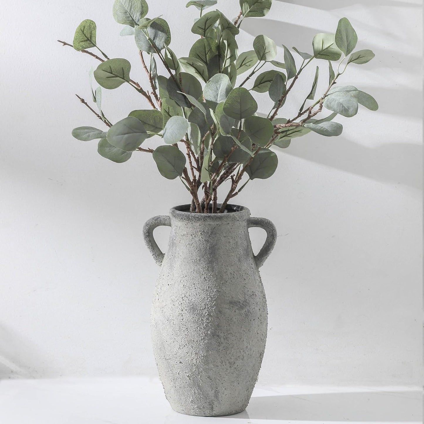 Large Ceramic Rustic Vase for Home Decor and Centerpiece