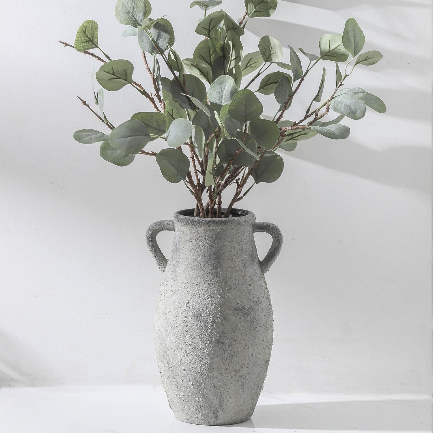 Large Ceramic Rustic Vase for Home Decor and Centerpiece