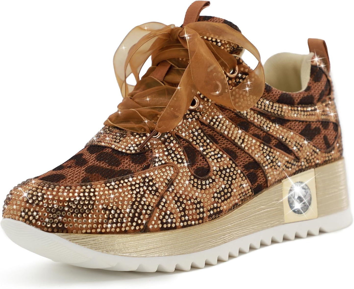 Women's Fashion Glitter Sneakers Platform Wedge Shoes for Style