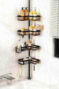 KEGII Corner Shower Caddy Tension Pole - Adjustable 4-Tier Organizer