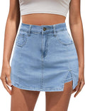 Vetinee Jean Skorts High Waisted Denim Skort with Built-In Shorts