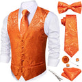 Men's 7PCS Paisley Waistcoat Set for Men - Formal Vest Tie Bowtie
