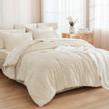 Andency Beige Super King Size Comforter Set with Sheets - Cozy Boho