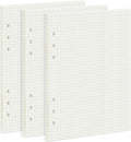 135 Sheets Planner Refill Paper A5 6 Holes Grid Inserts - Cream 100gsm