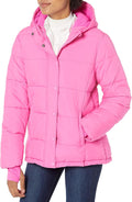 Heavyweight Quilted Long-Sleeve Hooded Puffer Coat for Women