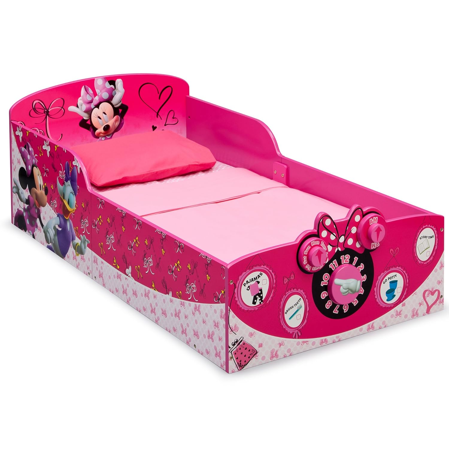 Delta Children Interactive Wood Toddler Bed with Minnie Mouse Design