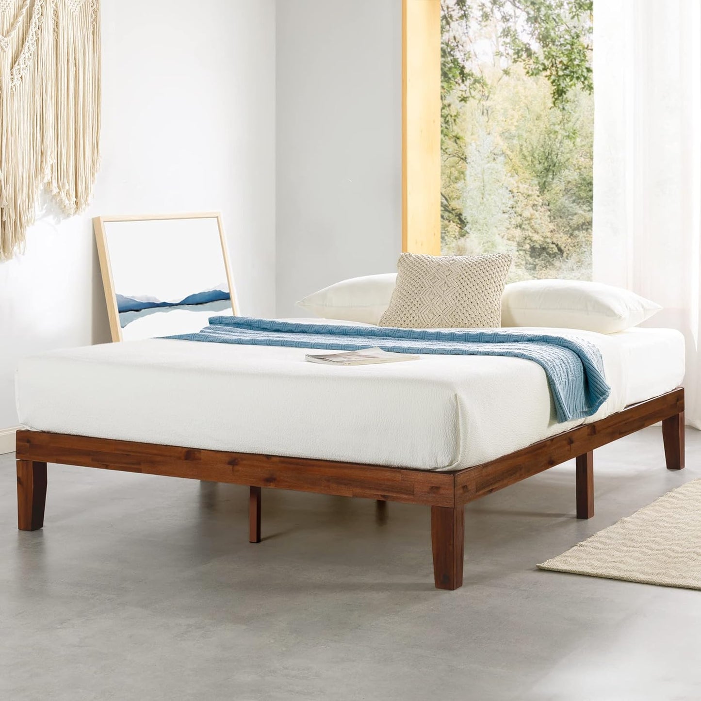 Mellow 12 Inch Solid Wood Platform Bed Frame for King Size