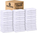 GOLD TEXTILES Bulk Pack 60 White Economy Hand Towels 15x25 in