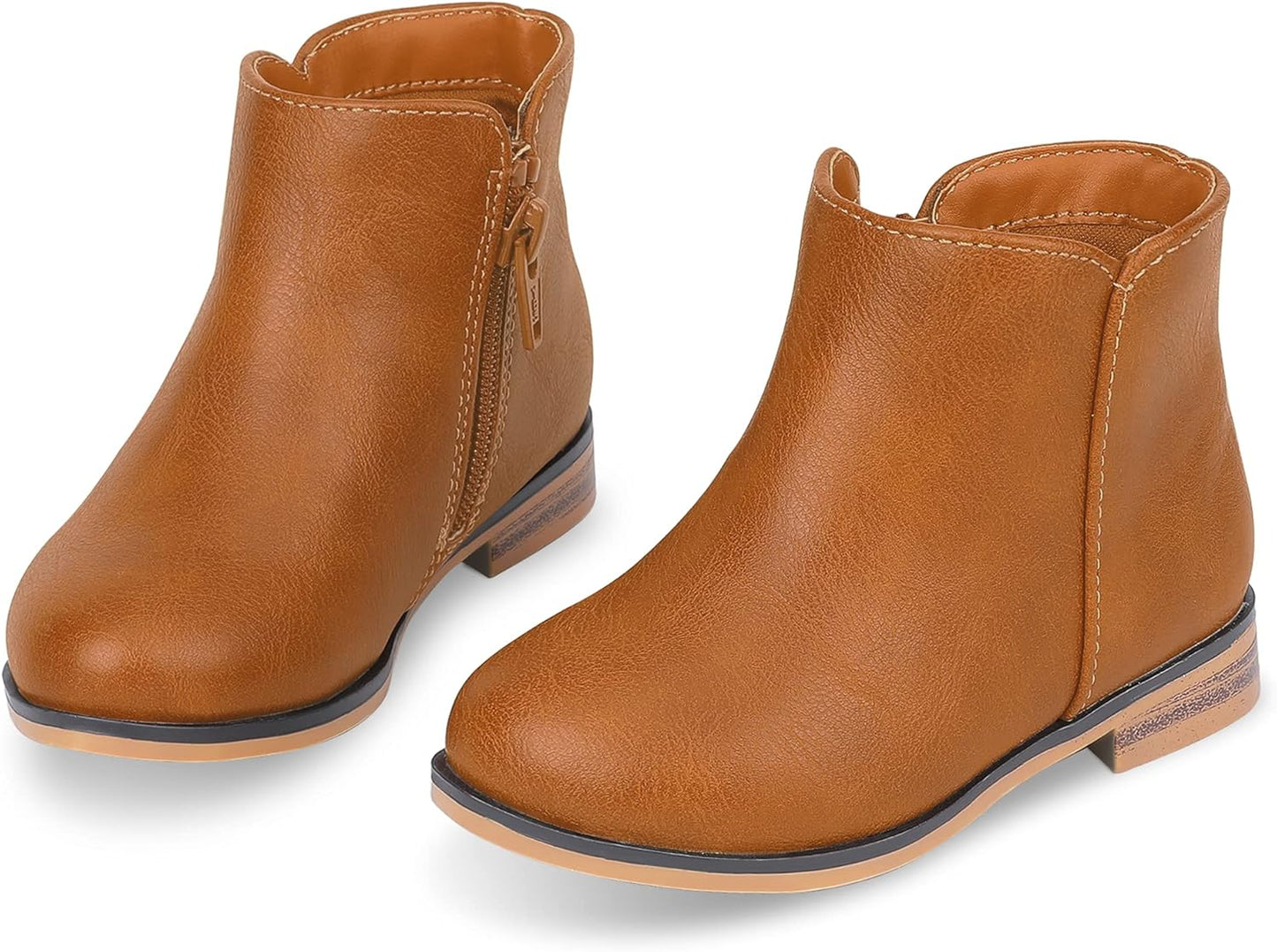 Girls Ankle Boots with Side Zipper for Fashionable Kids