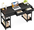 Small Office Desk with Fabric Drawers 48 in - Space Saving Workstation