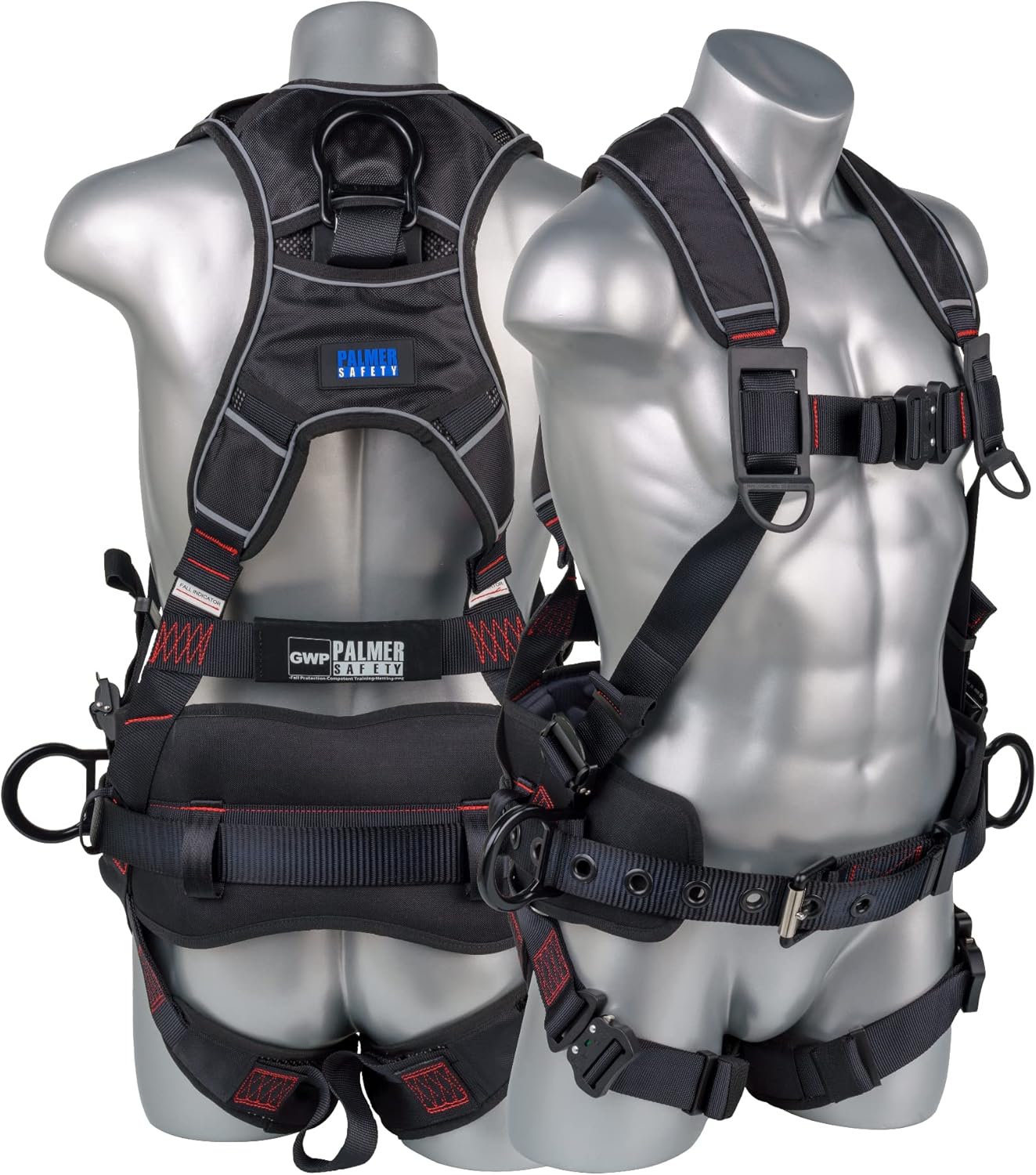 Palmer Safety 5pt Safety Harness with Back Padding and D-Rings
