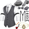 1920s Men Costume Accessories Outfit with Gangster Vest