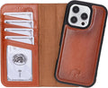 iPhone 16 Pro Leather Case with Card Holder - Folio RFID