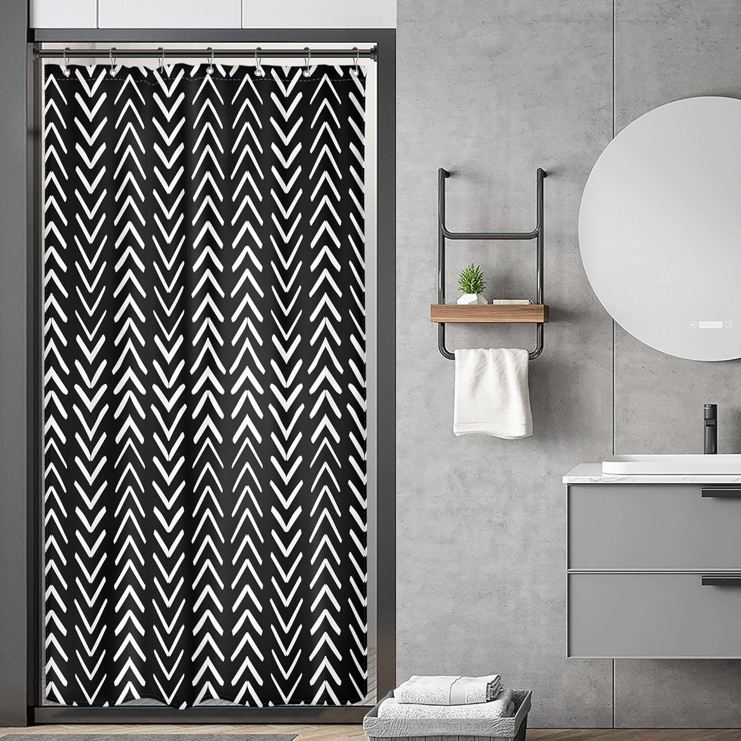 Boho Chic Small Shower Curtain - Waterproof Fabric - 36x72