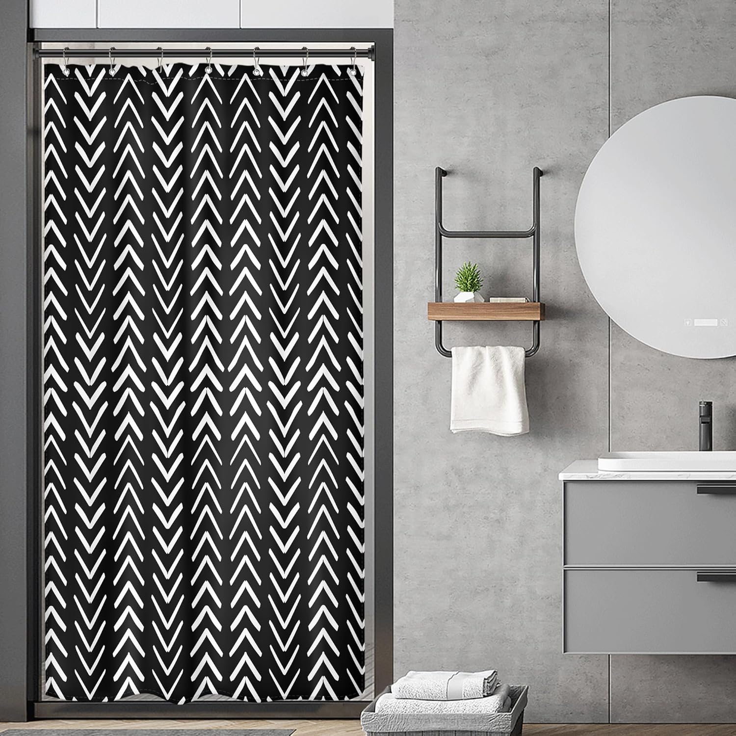 Boho Chic Small Shower Curtain - Waterproof Fabric - 36x72