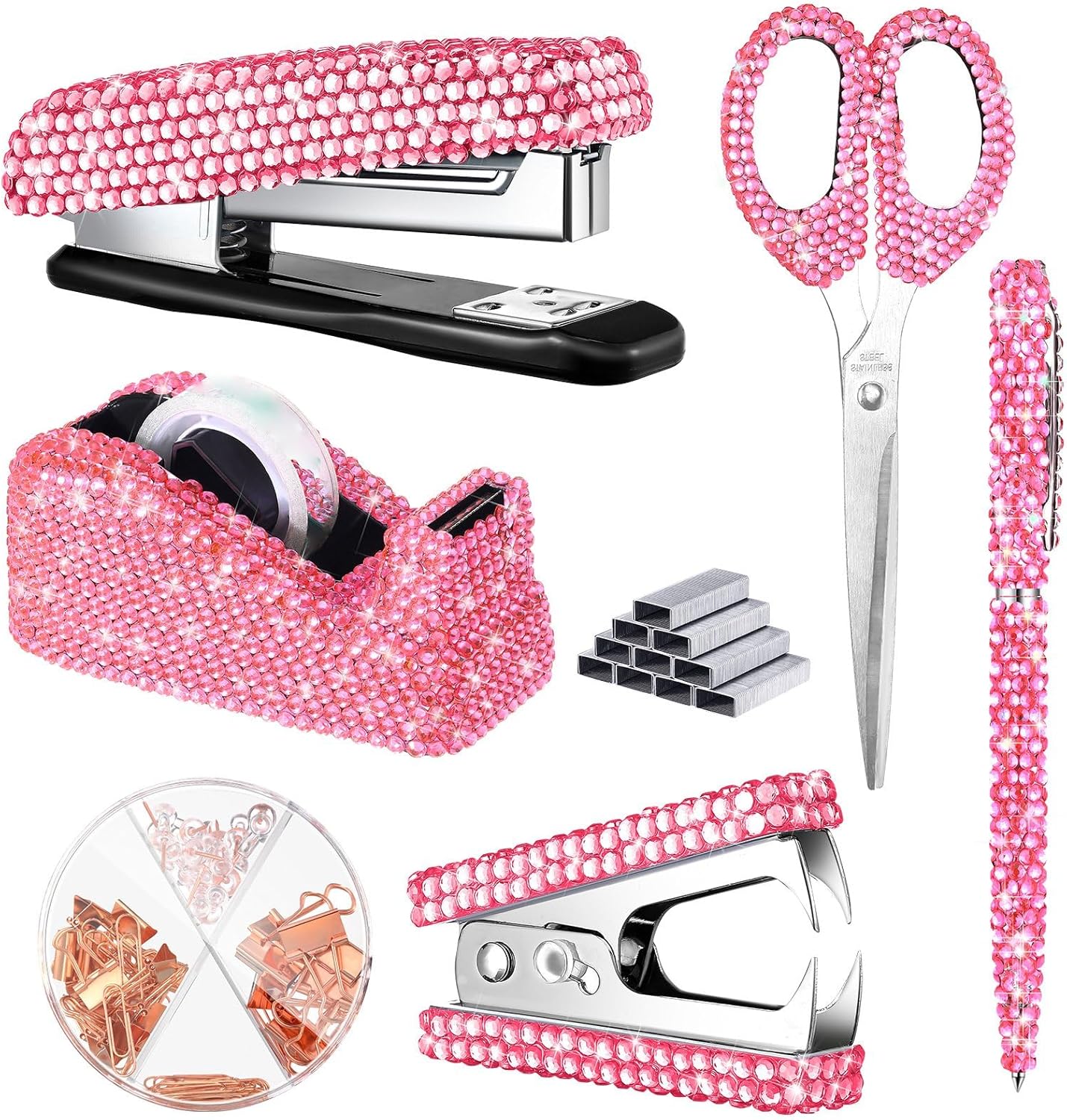 Bling Office Desk Accessories Set for Stylish Stationery Needs