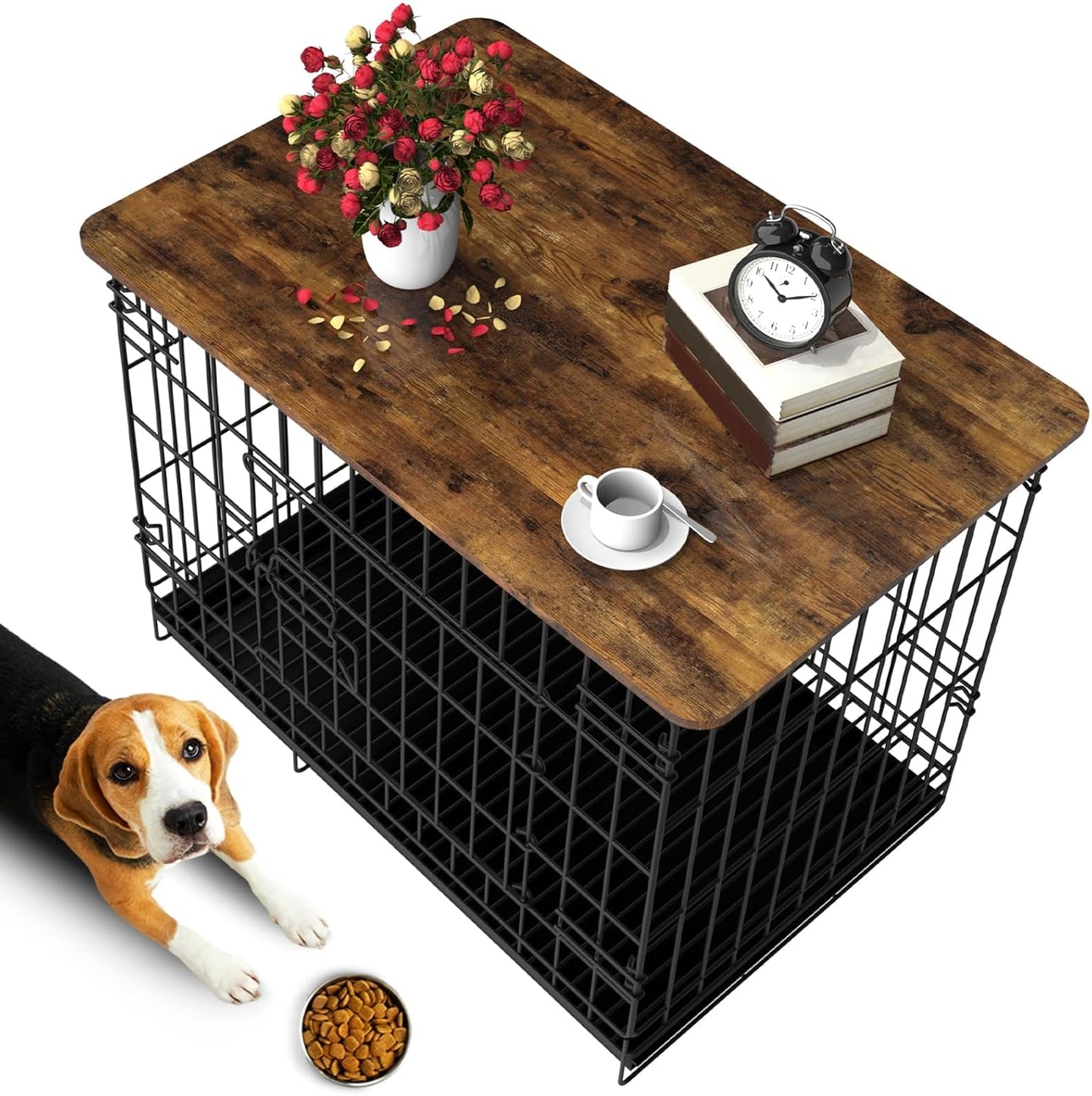 Dog Crate Topper Wood Countertop for 30 Inch Dog Cage