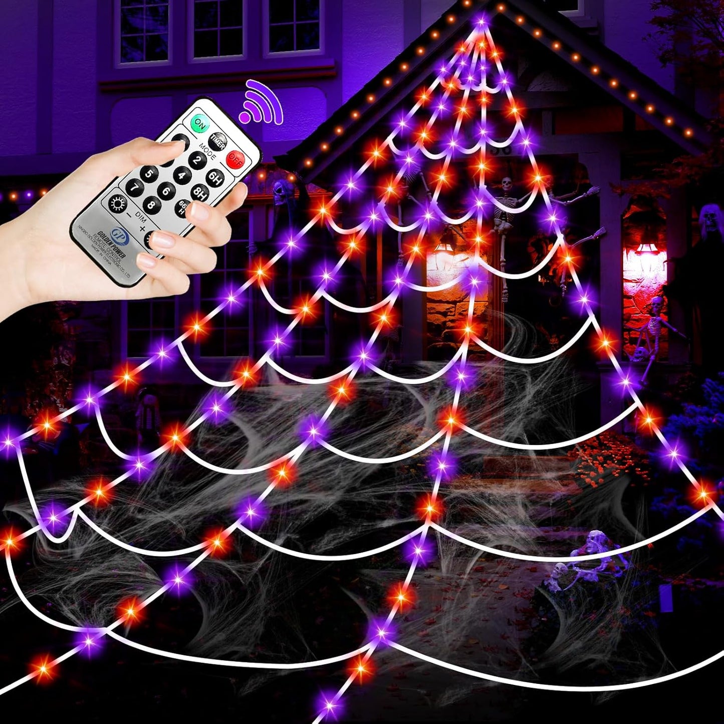 Halloween Decorations Outdoor Spider Web Lights by partyMoonet