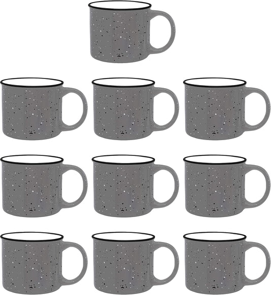 Ceramic Campfire Coffee Mugs Set of 10 - Perfect for Outdoors