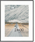 24x30 Metal Picture Frame for Wall With Mat - Minimalist Black Poster