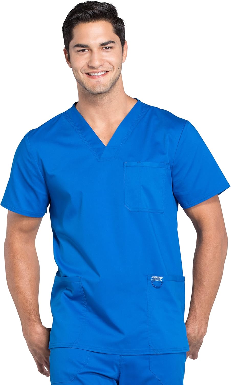 Cherokee Men's V-Neck Scrub Top with 3 Pockets for Comfort