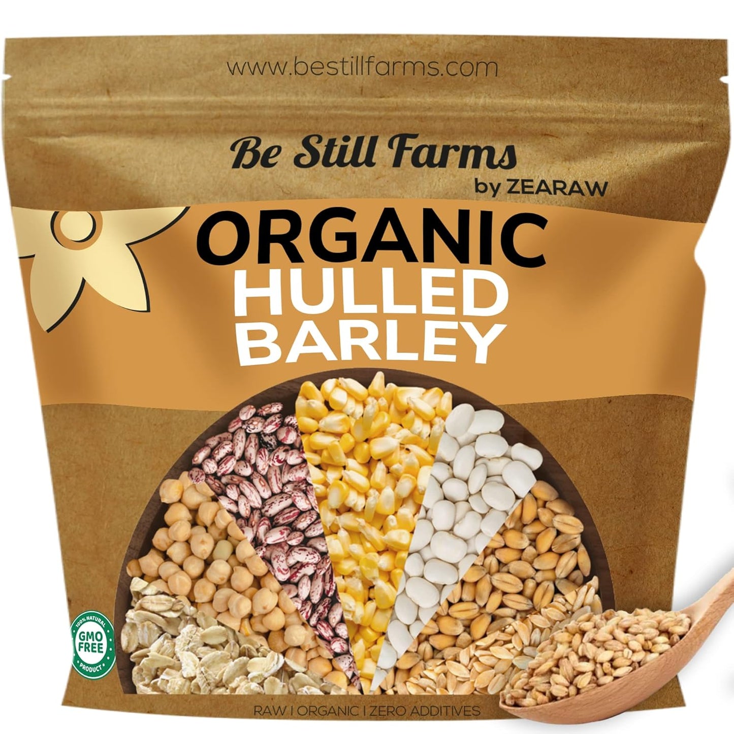 Organic Hulled Barley Grain for Healthy Cooking and Brewing