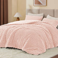 Fluffy Queen Comforter Set - Plush Pink Fleece for Winter Comforter