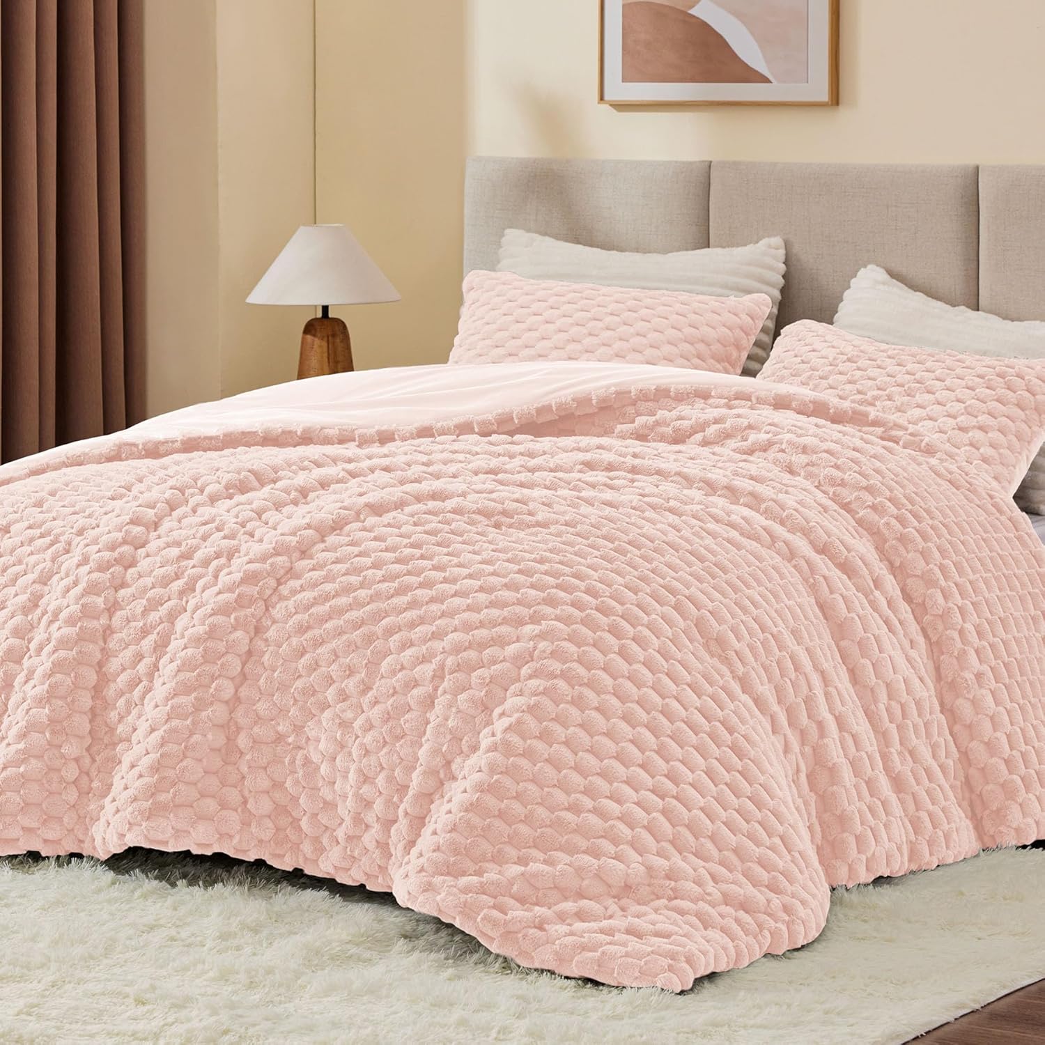 Fluffy King Size Comforter Set - Luxury Warm Bedding for Winter