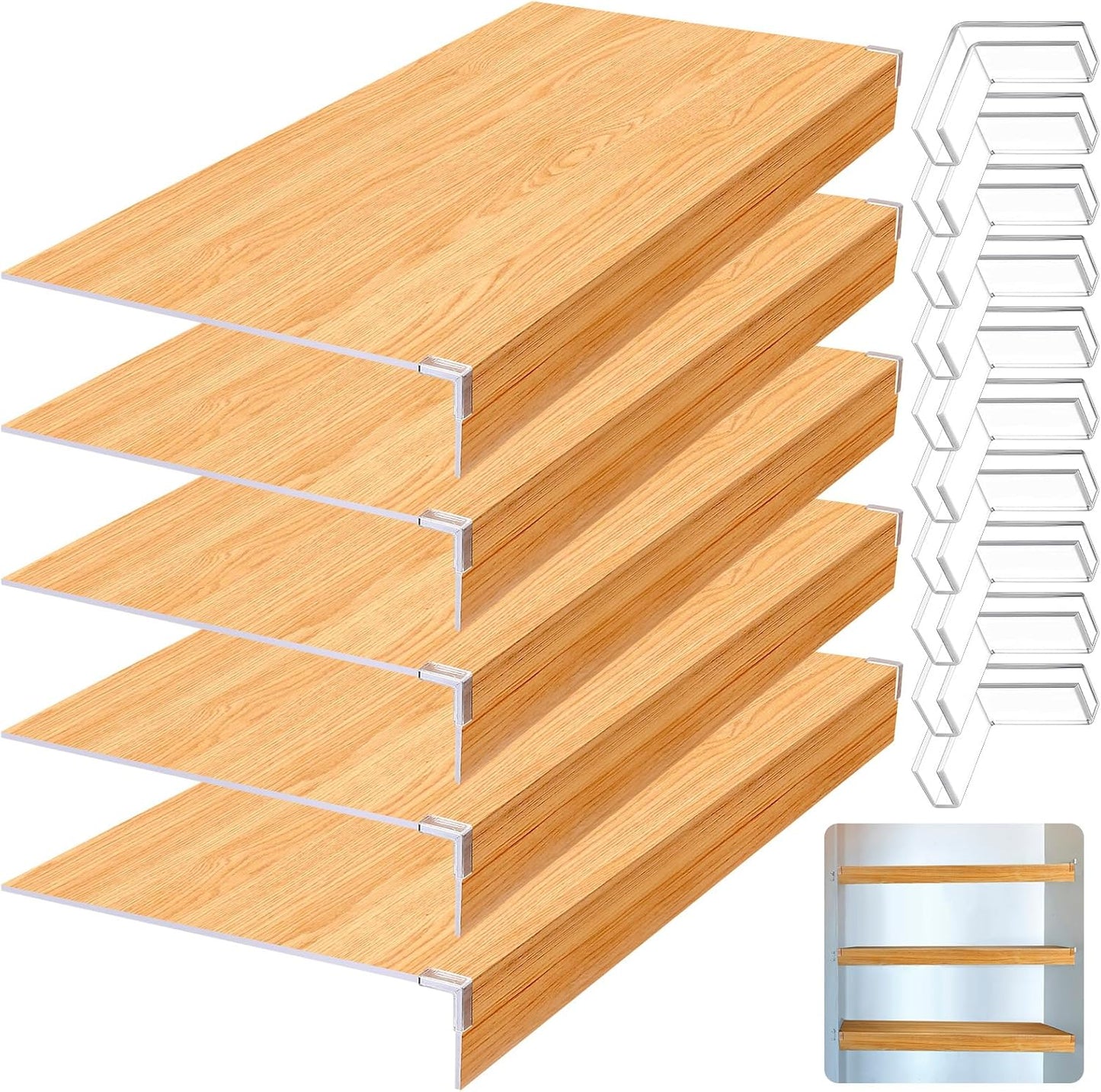 Hoolerry 5 Pcs PVC Wire Rack Covers for Stylish Closet Decor