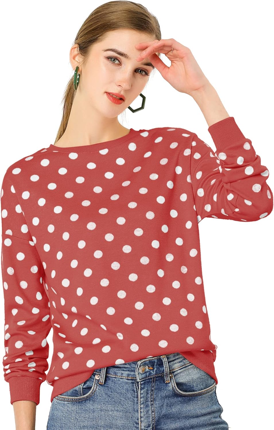 Cozy Polka Dot Sweater by Allegra K