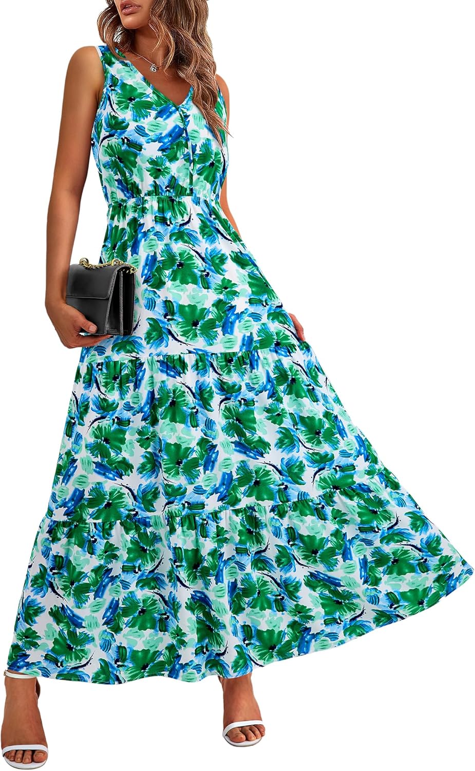 BTFBM Women Summer Dresses Casual Maxi Floral Wedding Guest Dress