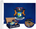G128 Michigan State Flag 3x5 ft - Double Sided Embroidered Heavy Duty