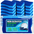 Non Scratch Scrub Sponge 24Count - Tough Cleaning, Gentle on Surfaces