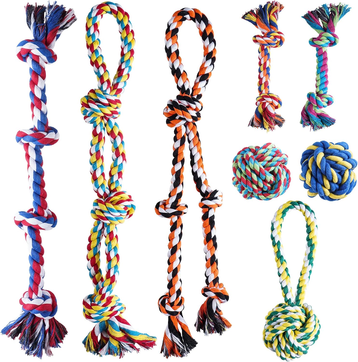 8-Pack Indestructible Dog Rope Toys for Aggressive Chewers