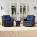CHITA 3 Piece Wicker Patio Bistro Set - Swivel Rocker Comfort