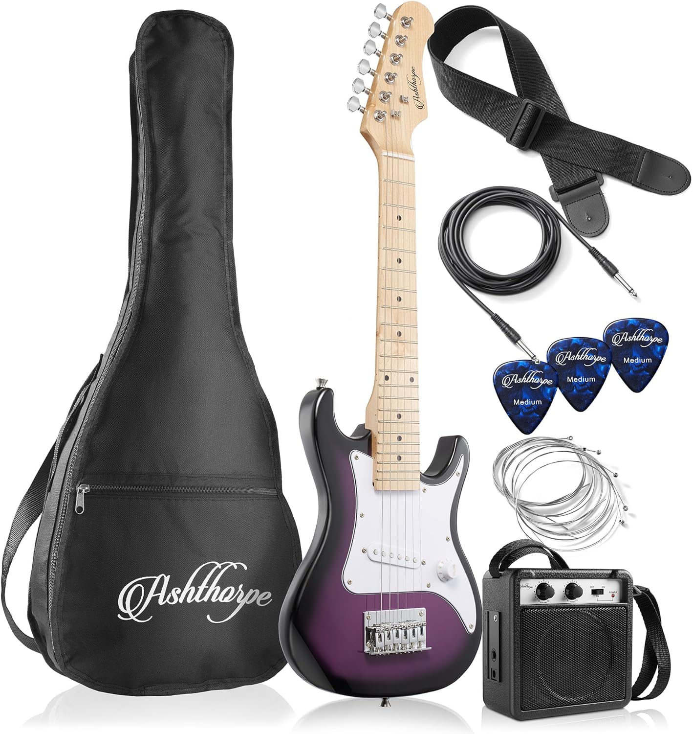 30-inch Beginner Electric Guitar Kit with Amplifier for Kids