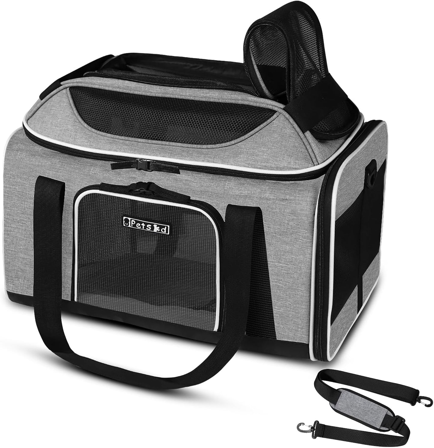 Petskd Top-Expandable Pet Carrier for Small Dogs and Cats
