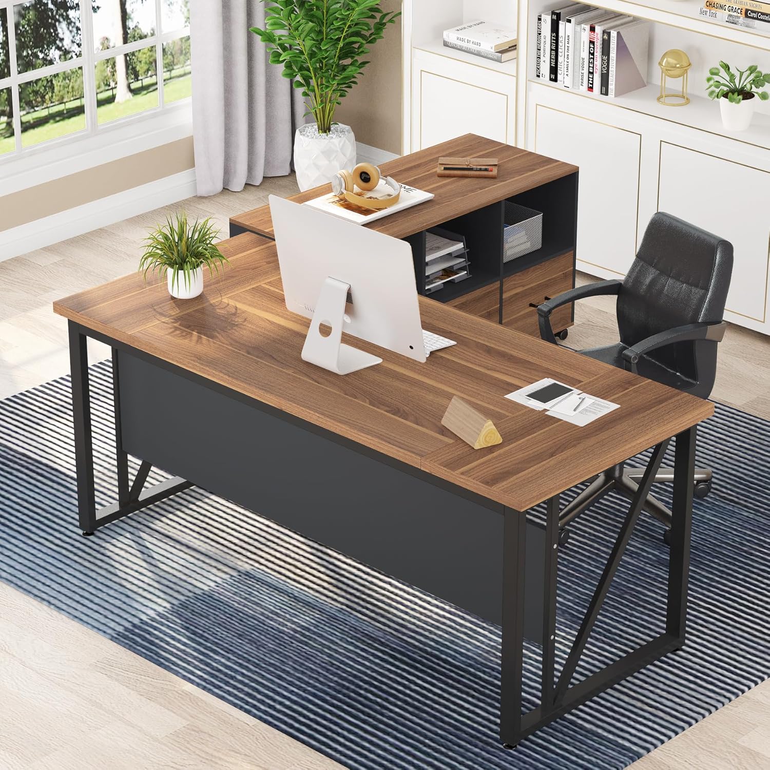 Tribesigns L-Shaped Executive Desk Set - Storage & Style!